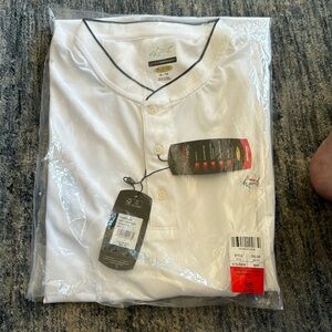 NWT Greg Norman Playdry White Polo with Black Trim Size XL in Original Packaging